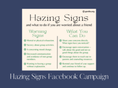 Warning Signs of Hazing Facebook Campaign Thumbnail